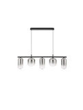 Nova Luce LED Pendelleuchte Aelia dimmbar 19W warmweiss 3000K Rauchgrau Schwarz Glas Metall 95x14cm 9009142