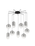 Nova Luce LED Pendelleuchte Aelia dimmbar 36W warmweiss 3000K Rauchgrau Schwarz Glas Metall Ø82cm 9009144