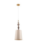 Nova Luce Pendelleuchte Damo E27 Braun Hellbraun Creme Metall Keramik Ø22cm 9009147