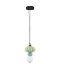Nova Luce LED Pendelleuchte Oneta dimmbar 8W warmweiss 3000K Mehrfarbig Glas Metall Ø20cm 9009155