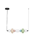 Nova Luce LED Pendelleuchte Oneta dimmbar 23W warmweiss 3000K Mehrfarbig Glas Keramik 90,5x20cm 9009158