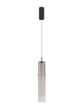 Nova Luce LED Pendelleuchte Sano 3W warmweiss 3000K Mokka Schwarz Glas Metall Ø9cm 9009165