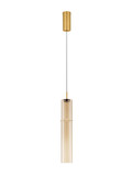 Nova Luce LED Pendelleuchte Sano 3W warmweiss 3000K Cognac Gold Glas Metall Ø9cm 9009166