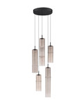 Nova Luce LED Pendelleuchte Sano dimmbar 15W warmweiss 3000K Mokka Schwarz Glas Metall Ø34cm 9009169