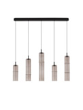 Nova Luce LED Pendelleuchte Sano dimmbar 18W warmweiss 3000K Mokka Schwarz Glas Metall Ø94cm 9009171