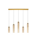 Nova Luce LED Pendelleuchte Sano dimmbar 18W warmweiss 3000K Cognac Gold Glas Metall Ø94cm 9009172
