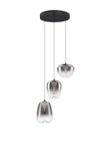 Nova Luce LED Pendelleuchte Oblo 10W warmweiss 3000K Rauchgrau Schwarz Glas Metall Ø41cm 9009176