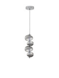 Nova Luce LED Pendelleuchte Leda dimmbar 15W warmweiss 3000K Rauchgrau Chrom Glas Metall Ø16cm 9009185