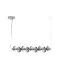 Nova Luce LED Pendelleuchte Leda dimmbar 30W warmweiss 3000K Rauchgrau Chrom Glas Metall 97x16cm 9009187