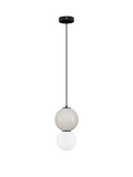 Nova Luce LED Pendelleuchte Noesis 6W warmweiss 3000K Hellgrau Schwarz Opal Glas Metall Ø18cm 9009194