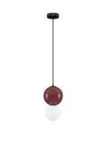 Nova Luce LED Pendelleuchte Noesis 6W warmweiss 3000K Bordeaux Schwarz Opal Glas Metall Ø18cm 9009195