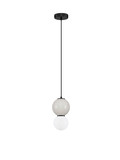 Nova Luce LED Pendelleuchte Noesis 4W warmweiss 3000K Hellgrau Schwarz Opal Glas Metall Ø15cm 9009198