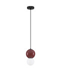 Nova Luce LED Pendelleuchte Noesis 4W warmweiss 3000K Bordeaux Schwarz Opal Glas Metall Ø15cm 9009199