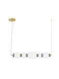 Nova Luce LED Pendelleuchte Palo dimmbar 28W warmweiss 3000K Mehrfarbig Glas Metall 96cm 9009203