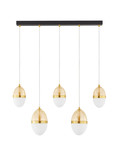 Nova Luce LED Pendelleuchte Egna 58W warmweiss 3000K Cognac Gold Opal Glas Metall 86x15cm 9009281