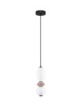 Nova Luce LED Pendelleuchte Pallina dimmbar 12W warmweiss 3000K Schwarz Opal Mokka Glas Metall Ø12cm 9009301