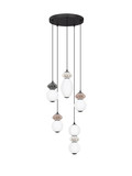 Nova Luce LED Pendelleuchte Pallina dimmbar 28W warmweiss 3000K Mehrfarbig Glas Metall Ø42cm 9009305