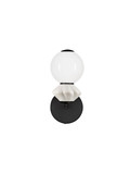 Nova Luce LED Wandleuchte Pallina dimmbar 6W warmweiss 3000K Schwarz Opal Hellgrau Glas Metall 28x19,5cm 9009306