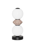 Nova Luce LED Tischleuchte Pallina dimmbar 12W warmweiss 3000K Schwarz Opal Mokka Glas Metall Ø12cm 9009308