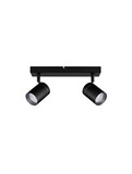 Nova Luce Deckenleuchte Alma 2-flammig 2xGU10 IP44 Schwarz Aluminium 37x13cm 9011315