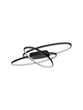Nova Luce LED Deckenleuchte Ipon dimmbar 47W warmweiss 3000K Schwarz Stahl Aluminium 85x62cm 9011323