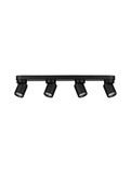 Nova Luce Deckenstrahler Amecy schwenkbar 4-flammig 4xGU10 Schwarz Aluminium 60x12,5cm 9011350