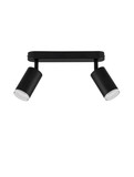 Nova Luce Deckenleuchte Mao 2-flammig 2xGU10 IP44 Schwarz Aluminium Ø5,5cm 9011416