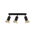 Nova Luce Deckenleuchte Luvia schwenkbar 3-flammig 3xGU10 Gold Schwarz Aluminium 38x19cm 9011442