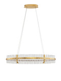 Nova Luce LED Pendelleuchte Kezo dimmbar 45W neutralweiss 3500K Platingold Glas Edelstahl 90x28cm 9019736