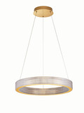 Nova Luce LED Pendelleuchte Kinara dimmbar 70W warmweiss 3000K Platingold Aluminium Edelstahl Ø60cm 9019742