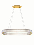 Nova Luce LED Pendelleuchte Kinara dimmbar 70W warmweiss 3000K Platingold Aluminium Edelstahl 90x37cm 9019743