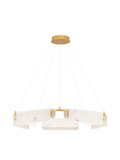 Nova Luce LED Pendelleuchte Aider dimmbar 45W warmweiss 3000K Messinggold Stahl Aluminium Ø93cm 9019759