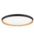 Nova Luce LED Deckenleuchte Vomos dimmbar 55W CCT warm-/neutralweiss 2700/3000/4000K Schwarz Holz Aluminium Metall Ø60cm 9030517