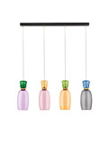 Nova Luce LED Pendelleuchte Pluma 20W warmweiss 3000K Mehrfarbig Glas Metall 96x15cm 9030548
