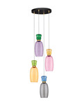 Nova Luce LED Pendelleuchte Pluma 20W warmweiss 3000K Mehrfarbig Glas Metall Ø42cm 9030549