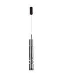 Nova Luce LED Pendelleuchte Bento 7W warmweiss 3000K Rauchgrau Schwarz Glas Metall Ø8cm 9030551
