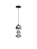 Nova Luce LED Pendelleuchte Bally dimmbar 20W warmweiss 3000K Rauchgrau Schwarz Glas Metall Ø20cm 9030555