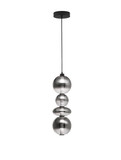 Nova Luce LED Pendelleuchte Bally dimmbar 36W warmweiss 3000K Rauchgrau Schwarz Glas Metall Ø20cm 9030556