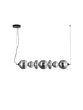 Nova Luce LED Pendelleuchte Bally dimmbar 40W warmweiss 3000K Rauchgrau Schwarz Glas Metall 117x19,5cm 9030557