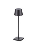 Nova Luce LED Akku-Tischleuchte Deck dimmbar 2W warmweiss 3000K USB IP54 Anthrazit Aluminium Ø8,5cm 9030561