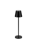 Nova Luce LED Akku-Tischleuchte Petit dimmbar 2W warmweiss 3000K IP54 salzwasserfest Schwarz Aluminium Ø7cm 9030712