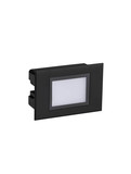Nova Luce LED Wandeinbauleuchte Rudy 3W warmweiss 3000K IP65 Schwarz Aluminium 12x8cm 9030758