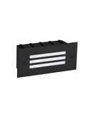 Nova Luce LED Wandeinbauleuchte Off 4W warmweiss 3000K IP65 salzwasserfest Schwarz Aluminium 17x8cm 9030776