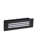 Nova Luce LED Wandeinbauleuchte Off 6W warmweiss 3000K IP65 salzwasserfest Schwarz Aluminium 26x8cm 9030777
