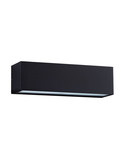 Nova Luce LED Außen-Wandleuchte Flora 10W warmweiss 3000K IP54 salzwasserfest Schwarz Aluminium 23x6,5cm 9030807