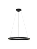Nova Luce LED Pendelleuchte Deos dimmbar 27W warmweiss 3000K Schwarz Aluminium Ø65cm 9030894