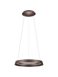 Nova Luce LED Pendelleuchte Ormi dimmbar 38W CCT warm-/neutralweiss 2700/3000/4000K Kaffeebraun Aluminium Ø45cm 9030927