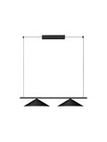 Nova Luce LED Pendelleuchte Lui 24W warmweiss 3000K Schwarz Stahl Aluminium 100x40cm 9060256