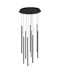 Nova Luce LED Pendelleuchte Gratta dimmbar 48W warmweiss 3200K Schwarz Aluminium Ø50cm 9081804
