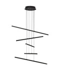 Nova Luce LED Pendelleuchte Gratta dimmbar 49W warmweiss 3200K Schwarz Aluminium Ø80,5cm 9081805